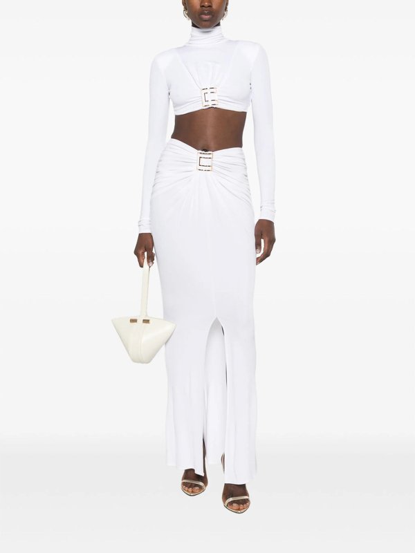 膝丈/ミディスカート - 白 shop online: ELISABETTA FRANCHI