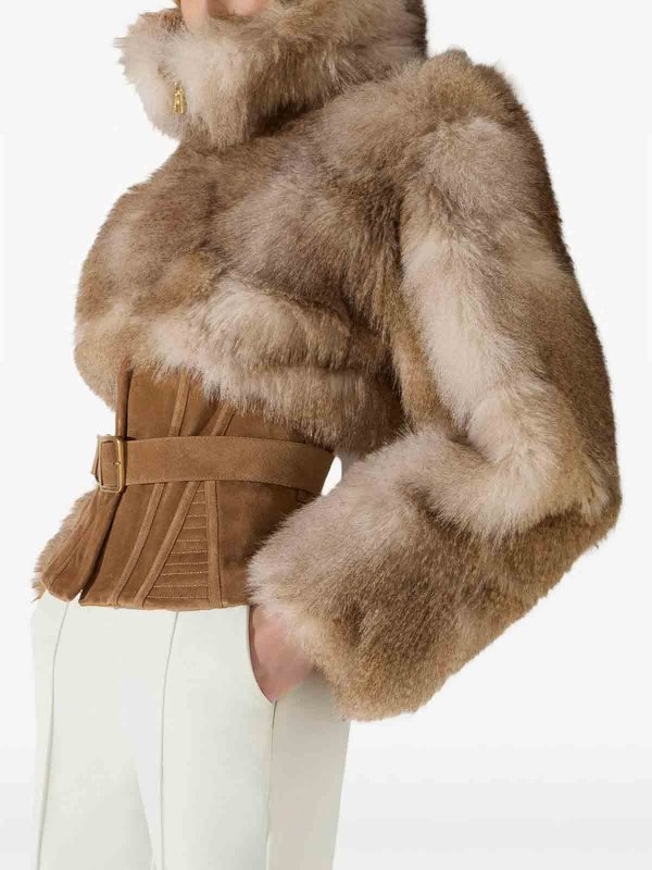 ELISABETTA FRANCHI buy online 毛皮/ムートンコート - ブラウン