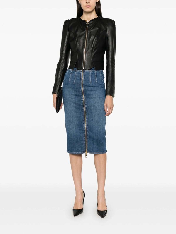 The Best Shops ELISABETTA FRANCHI: レザーコート - レザーコート - 黒