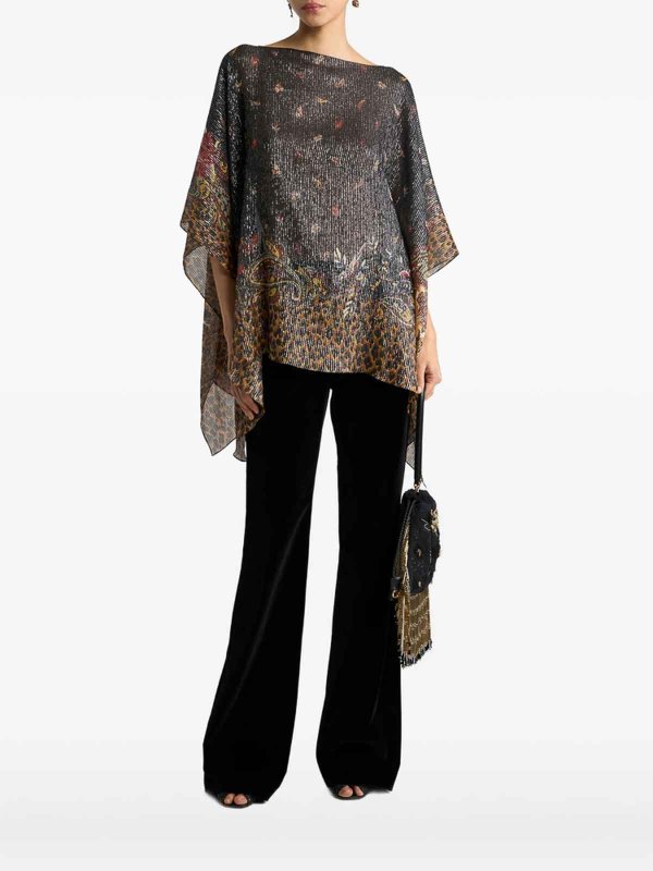 ケープ/ポンチョ - 黒 shop online: ETRO