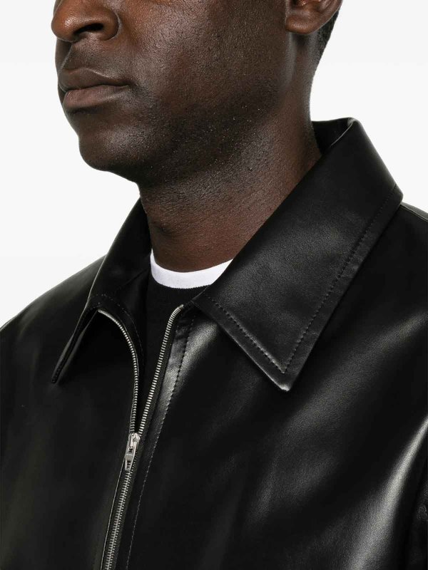 JIL SANDER: レザージャケット online - レザージャケット - 黒