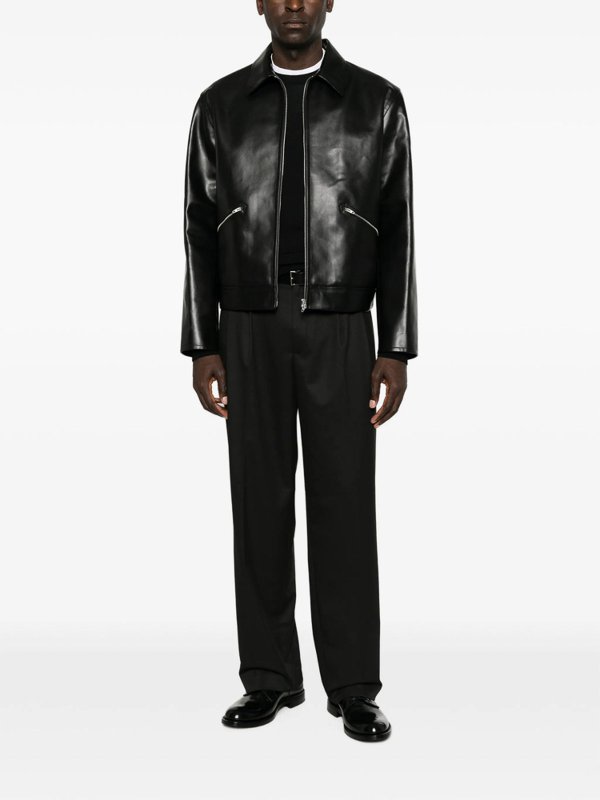 The Best Shops JIL SANDER: レザージャケット - レザージャケット - 黒