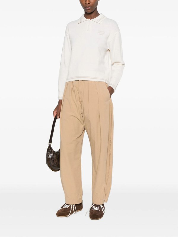 クルーネック - ベージュ shop online: MAISON KITSUNÉ
