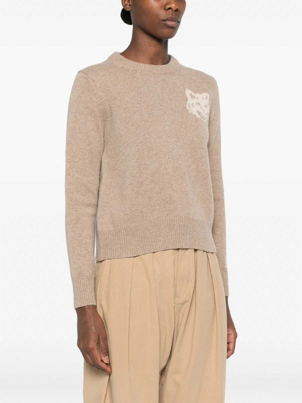 MAISON KITSUNÉ: クルーネック online - クルーネック - ベージュ