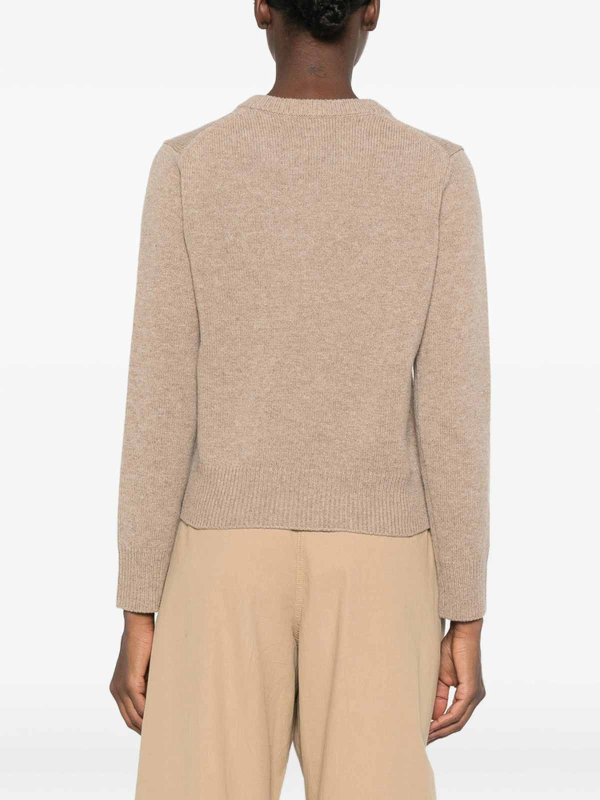 クルーネック - ベージュ shop online: MAISON KITSUNÉ
