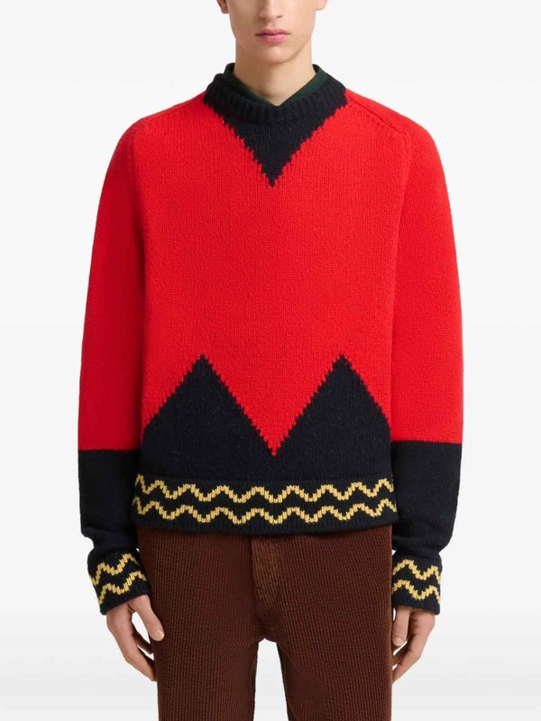 クルーネック - 赤 shop online: Marni