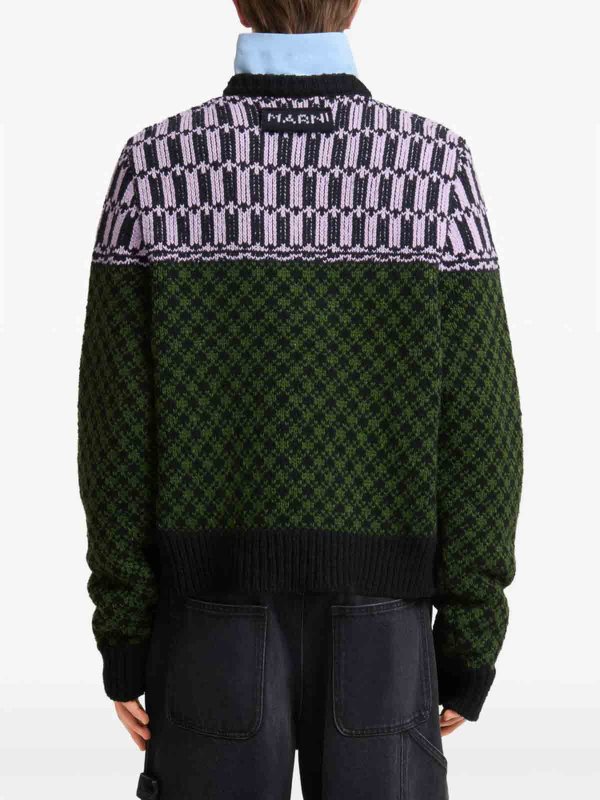 Marni: Col en V online - Pull À Col V - Vert