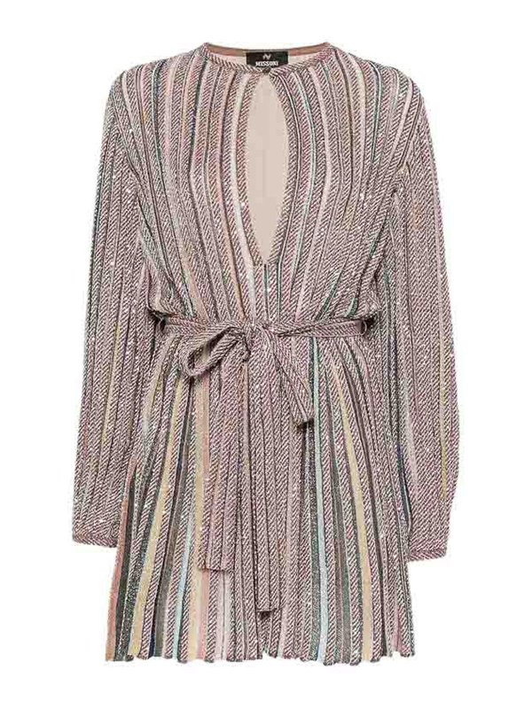 MISSONI: ニーレングスドレス - 膝丈ドレス - ベージュ