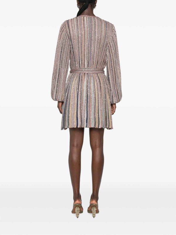 膝丈ドレス - ベージュ shop online: MISSONI