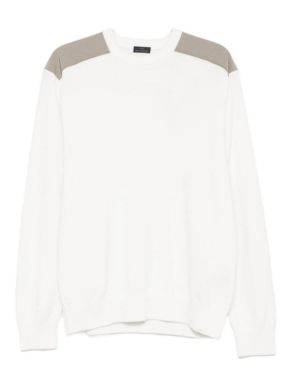 PAUL & SHARK: Strickpullover mit Rundhalsausschnitt - Rundhalspullover - Creme