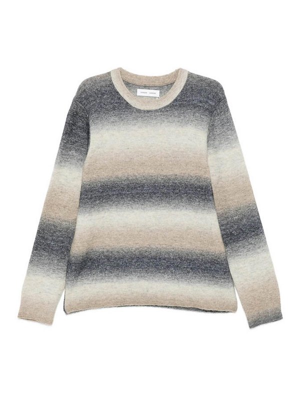 SAMSOE SAMSOE: Strickpullover mit Rundhalsausschnitt - Rundhalspullover - Blau