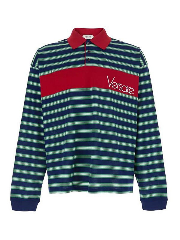 VERSACE: ポロシャツ - ポロシャツ - ブルー