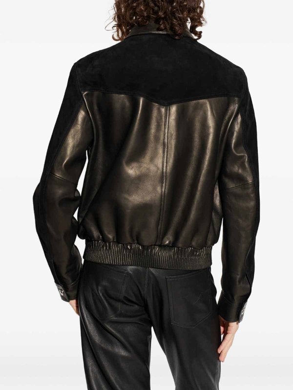 VERSACE: leather coats online - Leather Outerwear