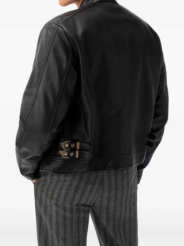 VERSACE: レザーコート online - レザーコート - 黒