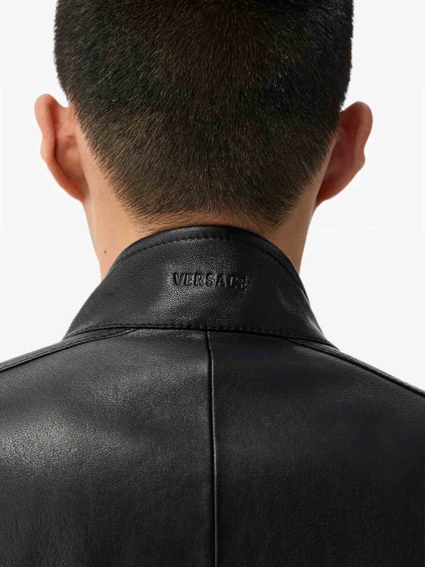 The Best Shops VERSACE: レザーコート - レザーコート - 黒