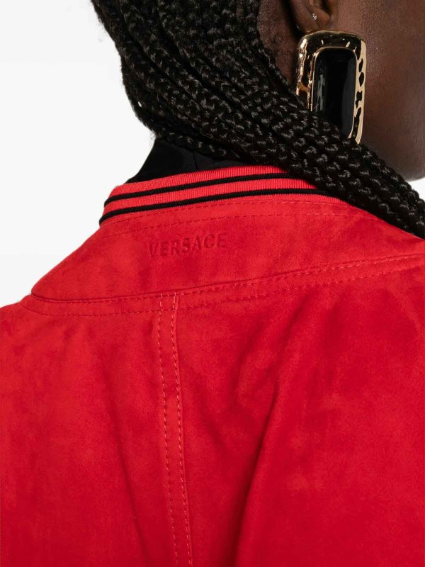 VERSACE: Ledermäntel online - Ledermantel - Rot
