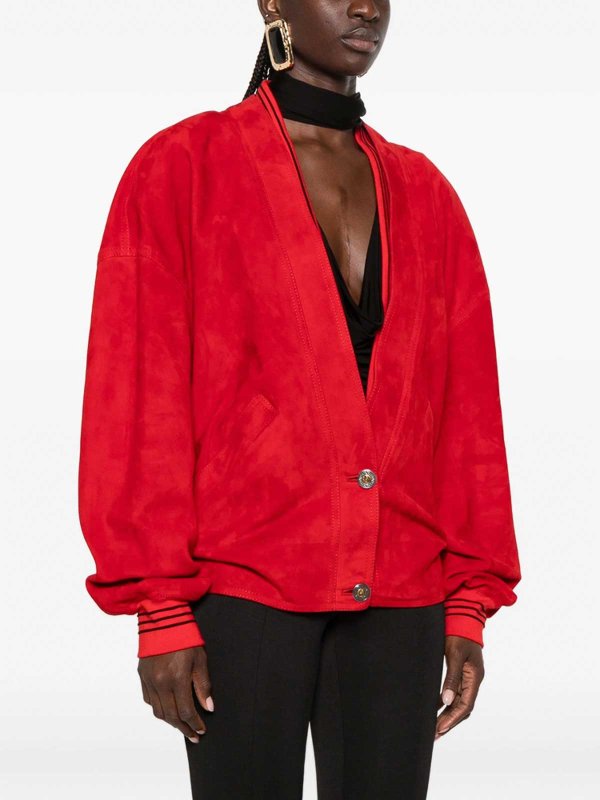 The Best Shops VERSACE: Ledermäntel - Ledermantel - Rot