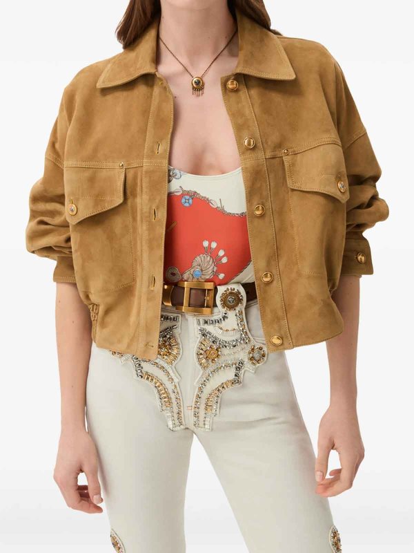 The Best Shops VERSACE: leather jacket - Leather Outerwear