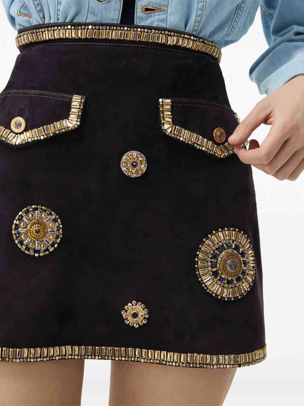 VERSACE: leather skirts online - Leather Skirt