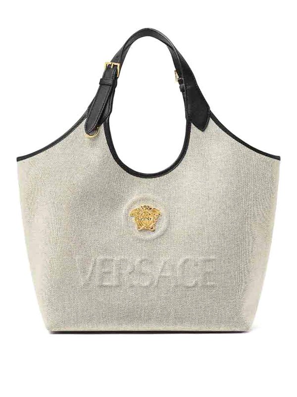 VERSACE: ショルダーバッグ - ショルダーバッグ - ベージュ