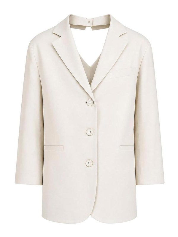 DOUUOD: blazers - Single-breasted Blazer With Bow