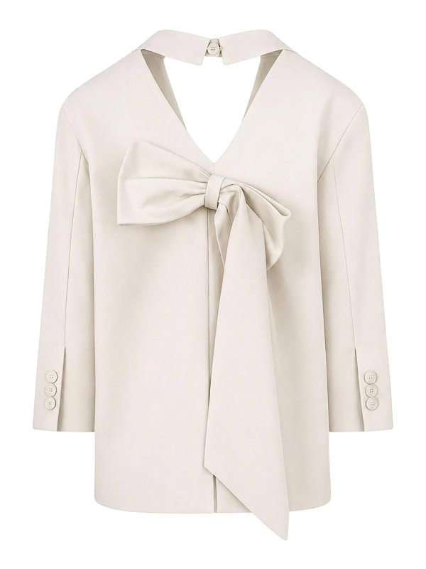 DOUUOD: blazers online - Single-breasted Blazer With Bow