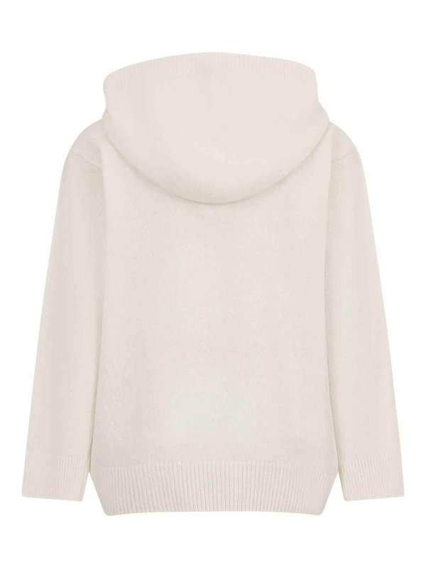 Balmain: Strickpullover mit Rundhalsausschnitt online - Rundhalspullover - Creme