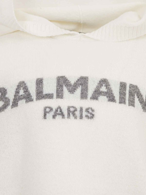 The Best Shops Balmain: Strickpullover mit Rundhalsausschnitt - Rundhalspullover - Creme