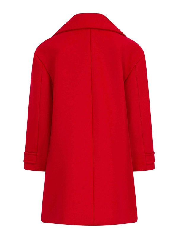 Balmain: Abrigos semilargos online - Abrigo Midi - Rojo