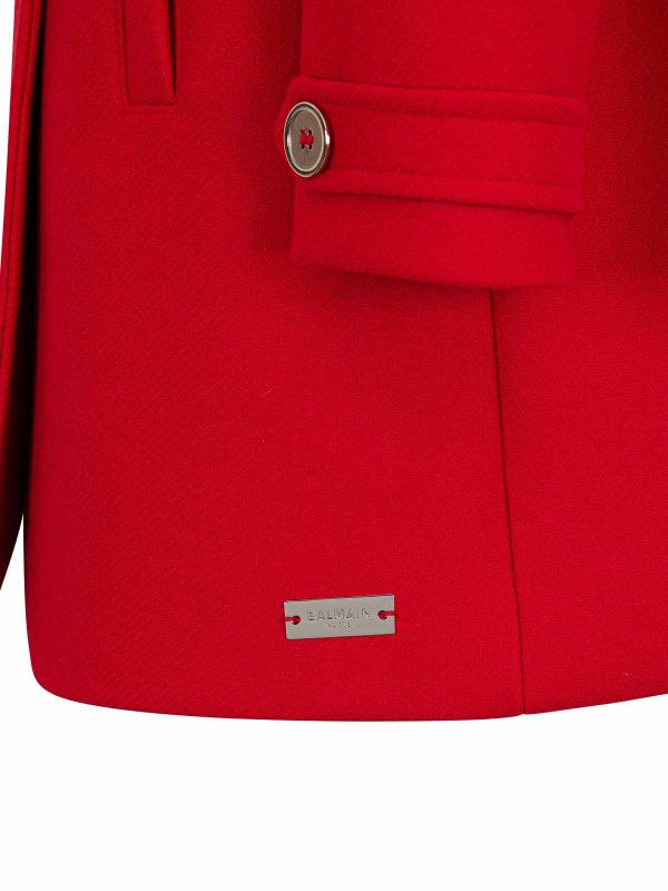 The Best Shops Balmain: Abrigos semilargos - Abrigo Midi - Rojo