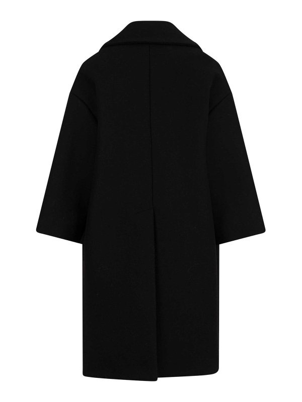Balmain: cappotti al ginocchio online - Cappotto Con Logo