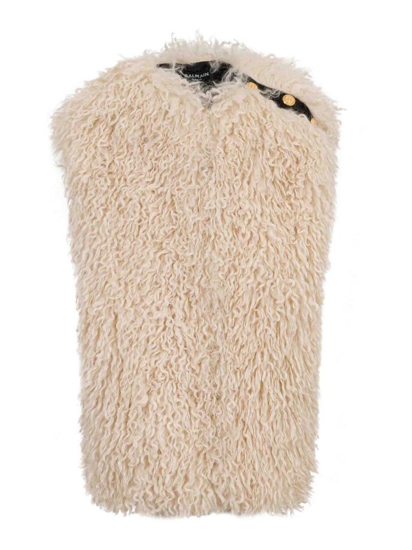 Balmain: Westen - Weste - Creme