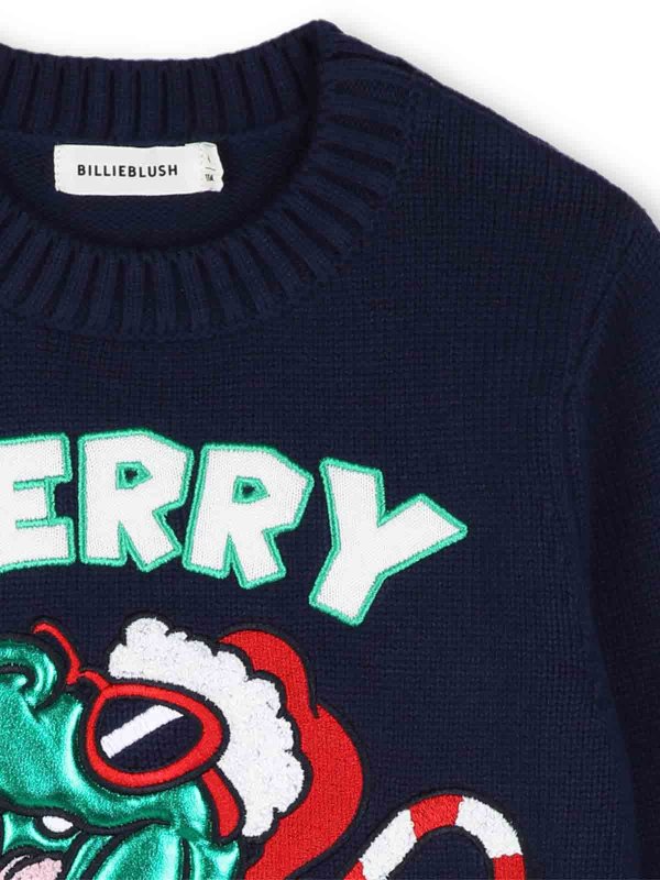 The Best Shops BILLIEBLUSH: Strickpullover mit Rundhalsausschnitt - Rundhalspullover - Blau