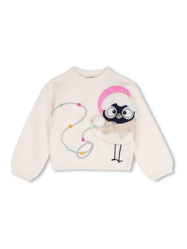 BILLIEBLUSH: Strickpullover mit Rundhalsausschnitt - Rundhalspullover - Creme