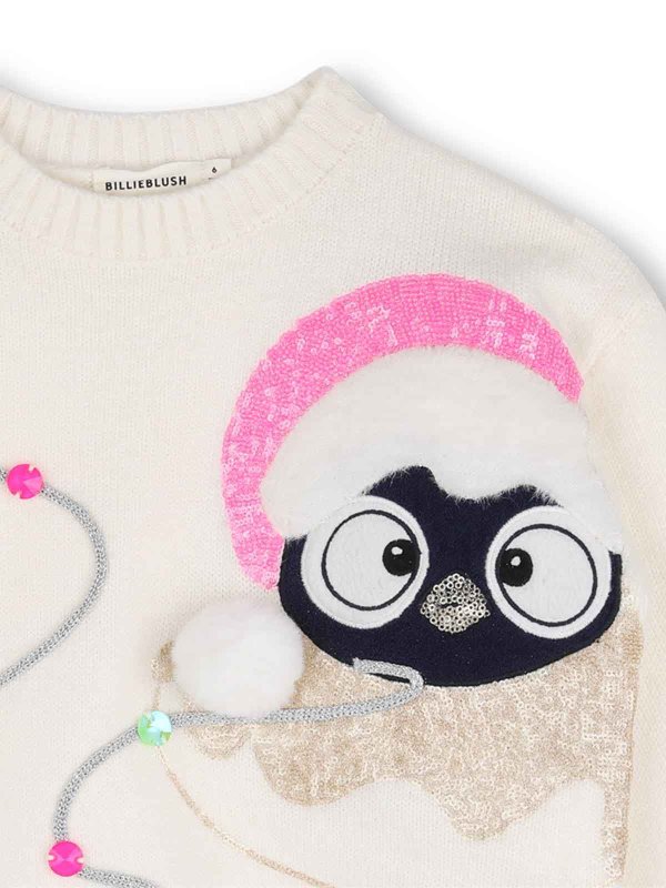 The Best Shops BILLIEBLUSH: Strickpullover mit Rundhalsausschnitt - Rundhalspullover - Creme