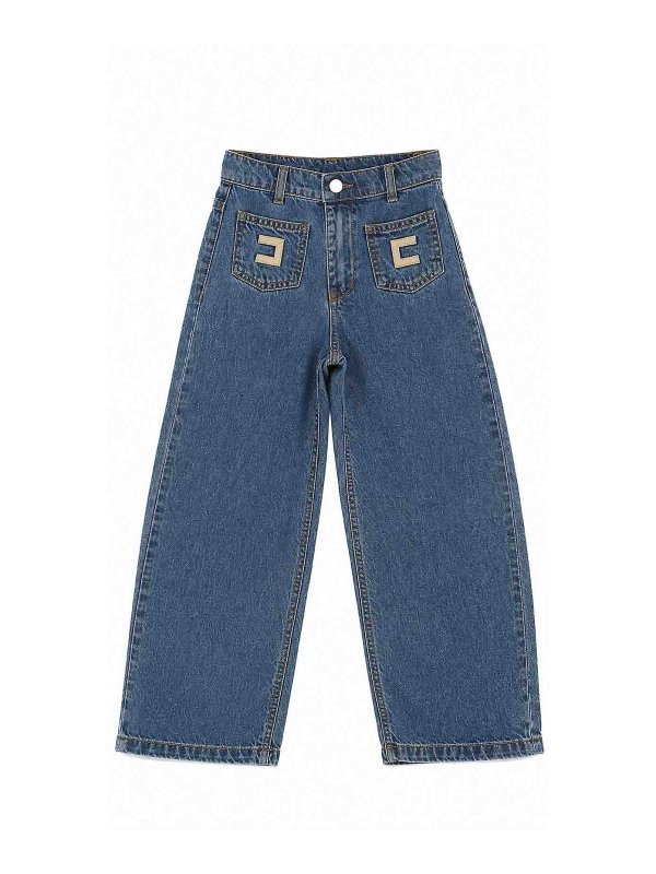 ELISABETTA FRANCHI: straight leg jeans - Jeans With Patch Pockets