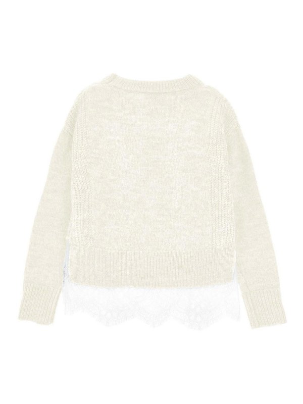 ERMANNO SCERVINO: maglia collo rotondo online - Pull Con Pizzo