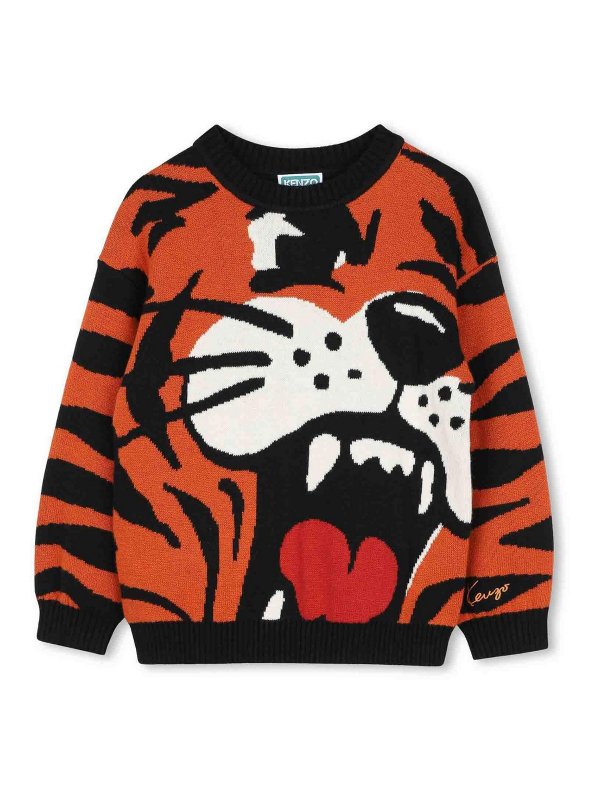 KENZO: crew necks - Pullover with tiger motif