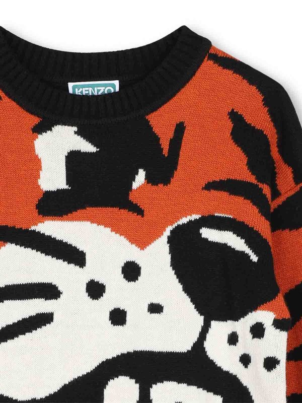 The Best Shops KENZO: crew necks - Pullover with tiger motif