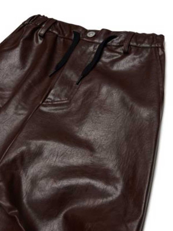 レザーパンツ - ブラウン shop online: MM6 MAISON MARGIELA