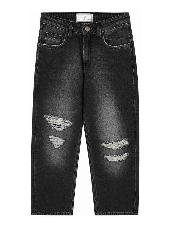 PHILIPP PLEIN: ストレートジーンズ - ストレートジーンズ - 黒