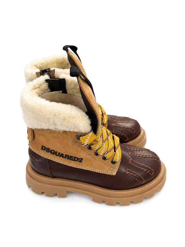DSQUARED2: stivali online - Anfibi Con Pelliccia