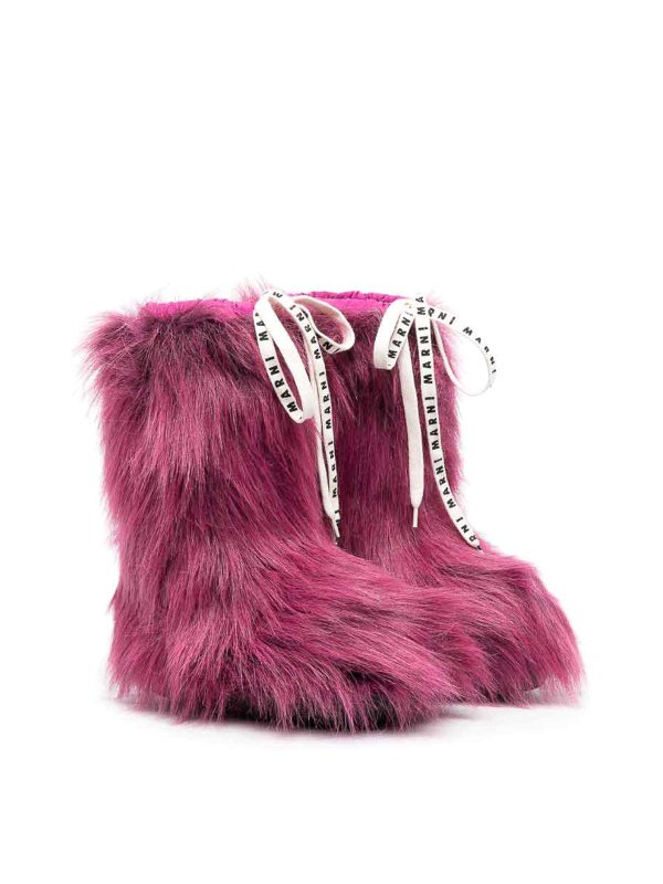 Marni: boots - Faux Fur Boot