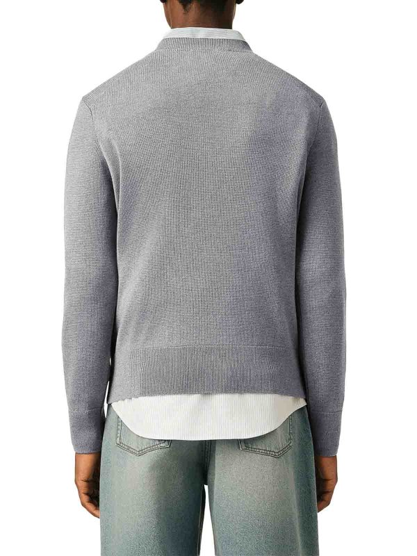The Best Shops AMI PARIS: Strickpullover mit Rundhalsausschnitt - Rundhalspullover - Grau