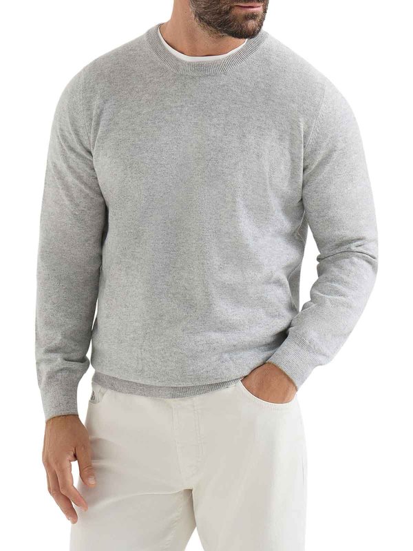 BRUNELLO CUCINELLI: クルーネック online - クルーネック - グレー