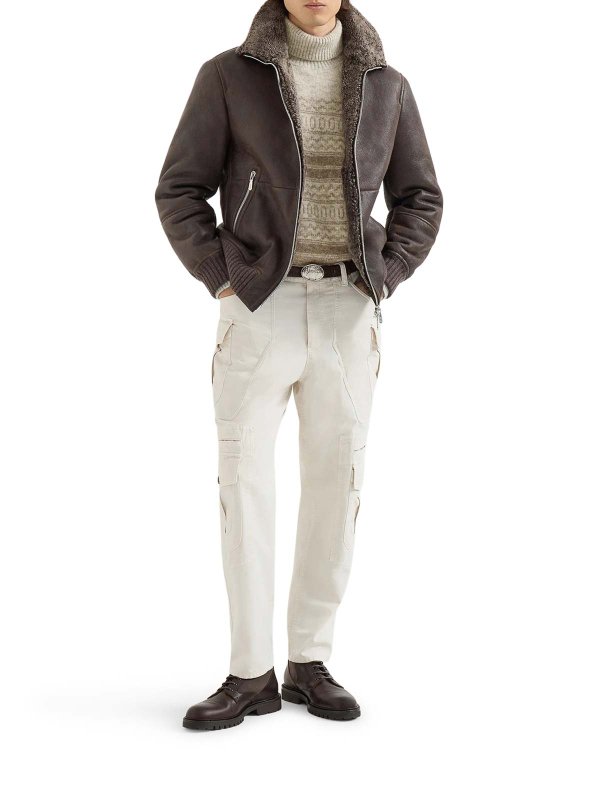 BRUNELLO CUCINELLI: ボンバージャケット online - ボンバージャケット - ブラウン