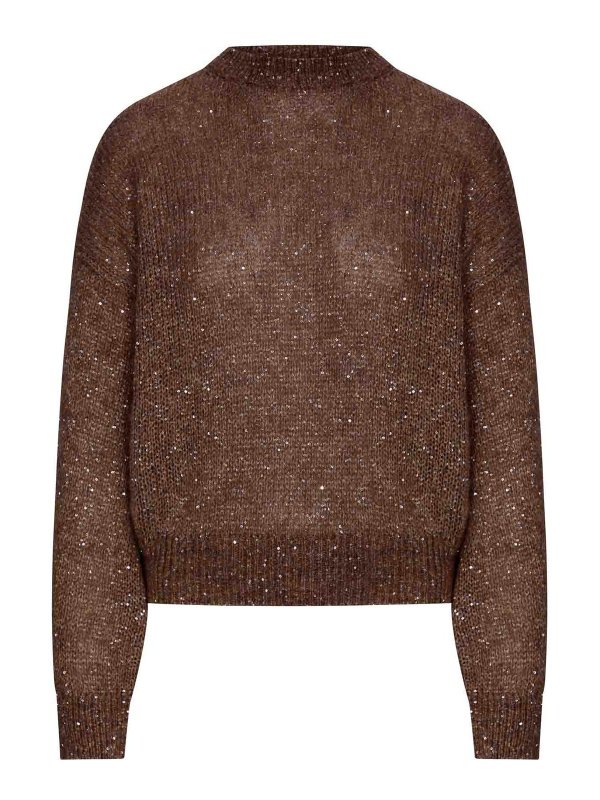 BRUNELLO CUCINELLI: クルーネック - クルーネック - ブラウン