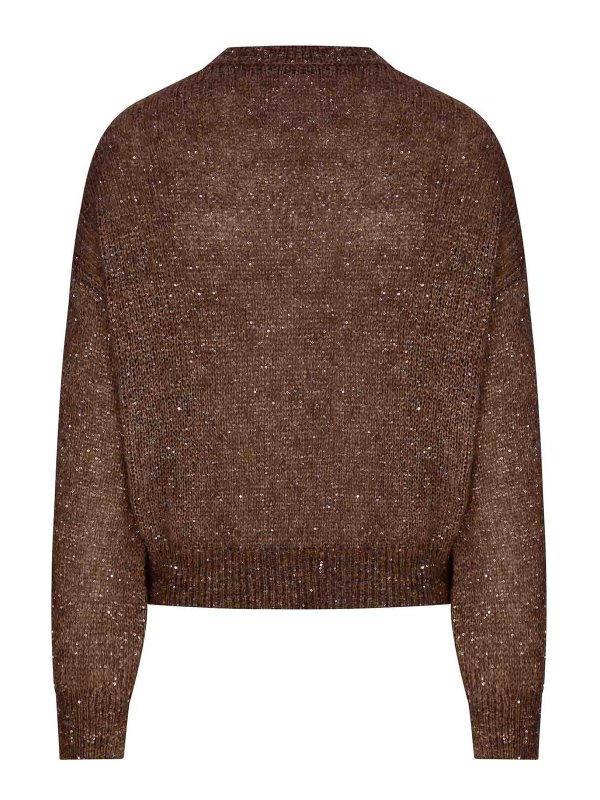 BRUNELLO CUCINELLI: クルーネック online - クルーネック - ブラウン