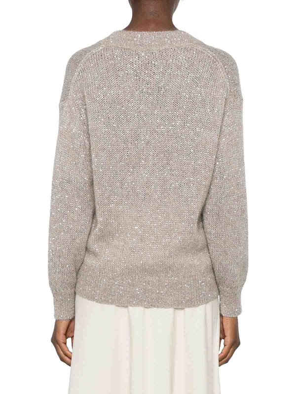 Rundhalspullover - Braun shop online: BRUNELLO CUCINELLI