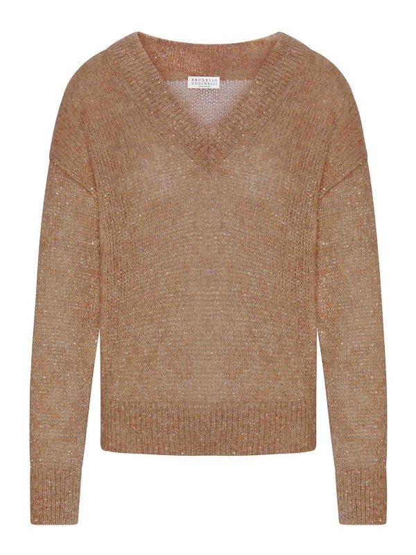 BRUNELLO CUCINELLI: クルーネック - クルーネック - ブラウン
